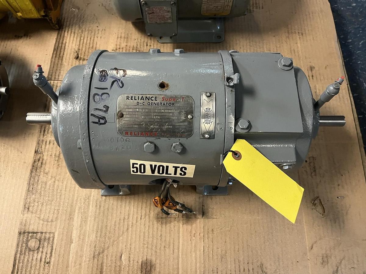 Used RELIANCE,4LT836095T1,SUPER T DC GENERATOR 1.5kW FR 187A 50VDC 1750RPM