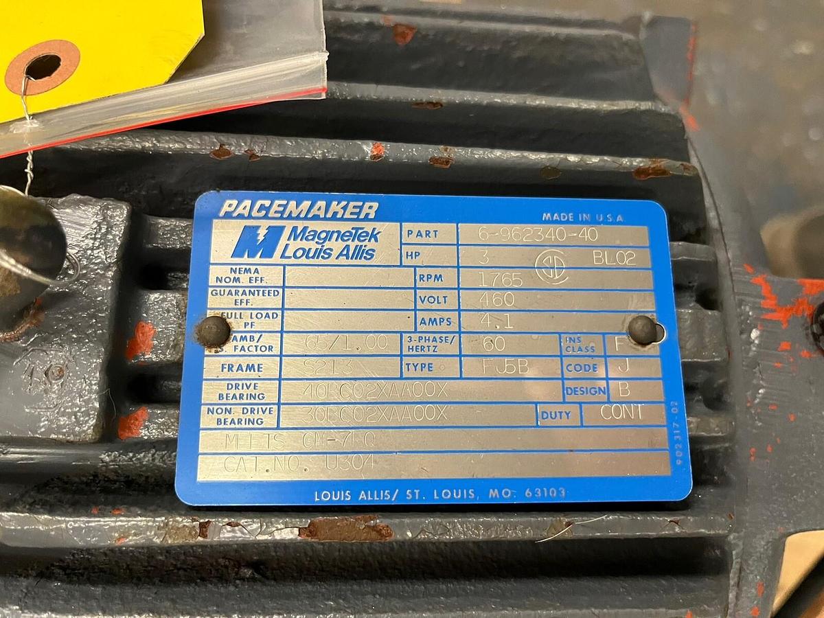 MAGNETEK,6-962340-40,PACEMAKER MOTOR 3HP 1765RPM 3PH S213