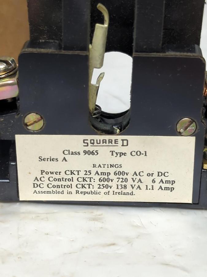 SQUARE D,9065 CO-1,MELTING ALLOY OVERLOAD RELAY 77233 NOS