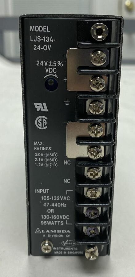 Lambda,LJS-13A-24-OV,Power Supply 105-132VAC 24VDC 13AMP
