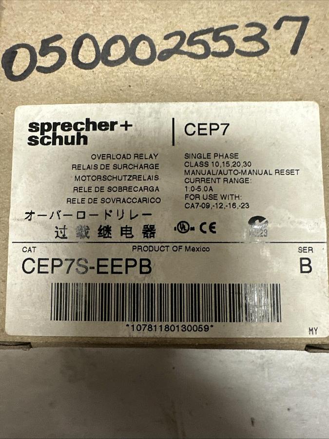 Used Sprecher+Schuh,CEP7,Overload Relay