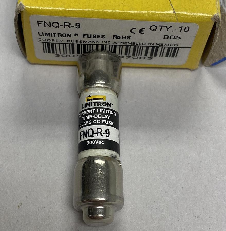 COOPER BUSSMANN,FNQ-R-9,LIMITRON 9 AMP FUSE LOT OF 10 NEW