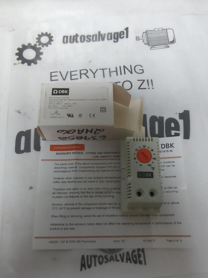 GENESIS AUTOMATION,FGT101,ADJUSTABLE DIN RAIL THERMOSTAT HEATER CONTROL