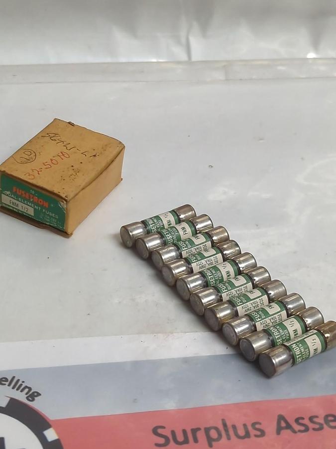 COOPER BUSSMANN,FNM-1/2,FUSETRON 1/2 AMP FUSES BOX OF 10 NOS
