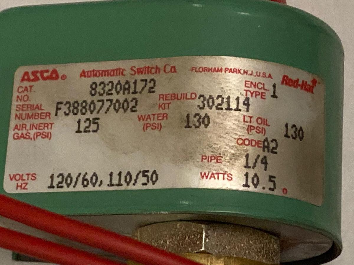 Asco,8320A172,Solenoid Valve 120V