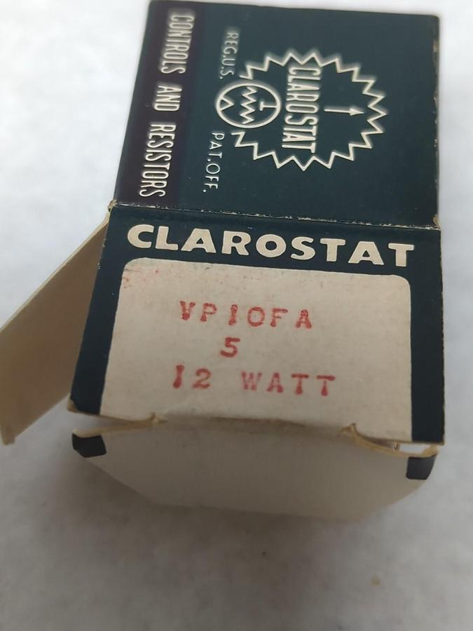 CLAROSTAT,VP10FA,ADJUSTABLE RESISTOR 12 WATT LOT OF 2 NOS