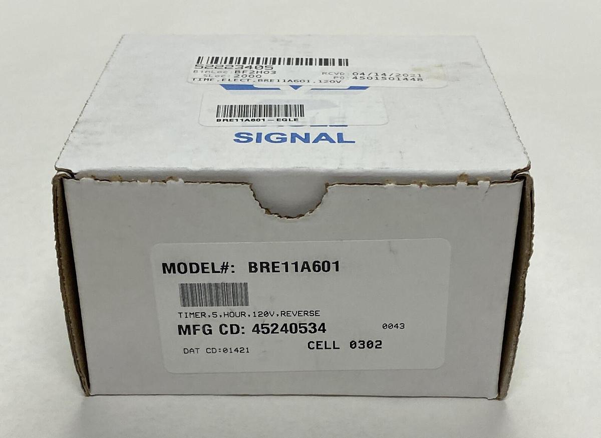 Used EAGLE SIGNAL,BRE11A601,TIMER 5HR 120V NEW