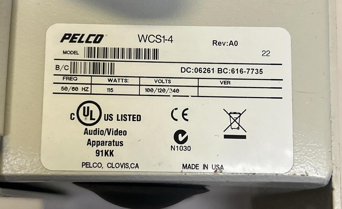 Used PELCO,WCS1-4,SECURITY CAMERA POWER SUPPLY