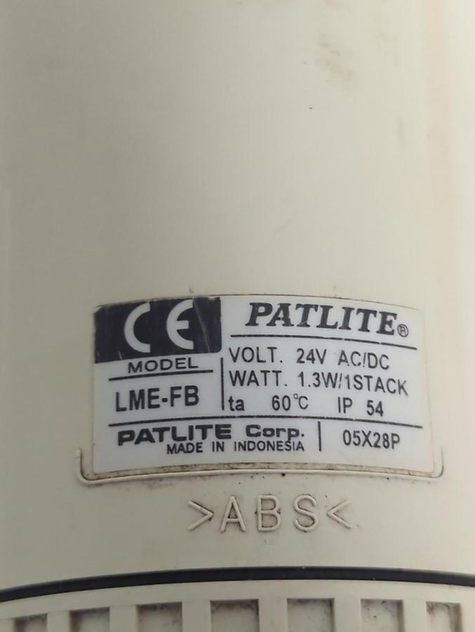 Used PATLITE,LME-FB,STACK LIGHT TRI-COLOR 24V PRE-OWNED
