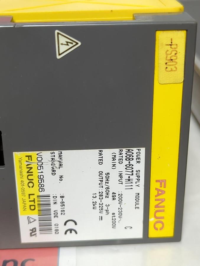Used FANUC,A06B-6077-H111,POWER SUPPLY MODULE PRE-OWNED