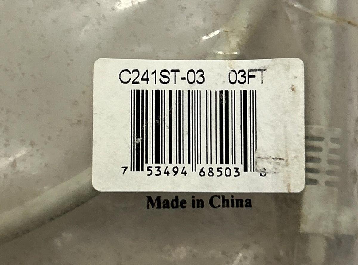 Used CALVERT WIRE,C241S-03,ETHERNET CABLE 3FT NOS