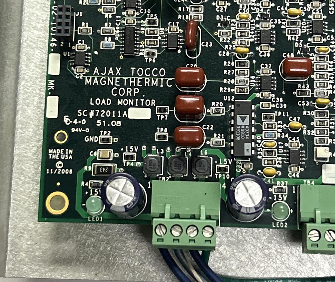 Used AJAX TOCCO,72011A01,OP PANEL BOARD WITH SOLA SCL4D15-DN POWER SUPPLY