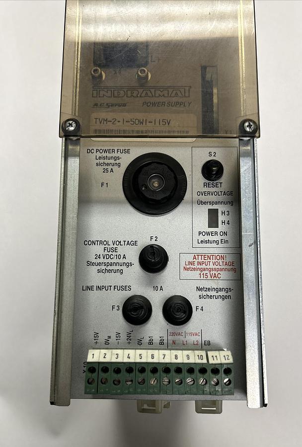 Used INDRAMAT,TVM-2-1-50W1-115V,SERVO POWER SUPPLY