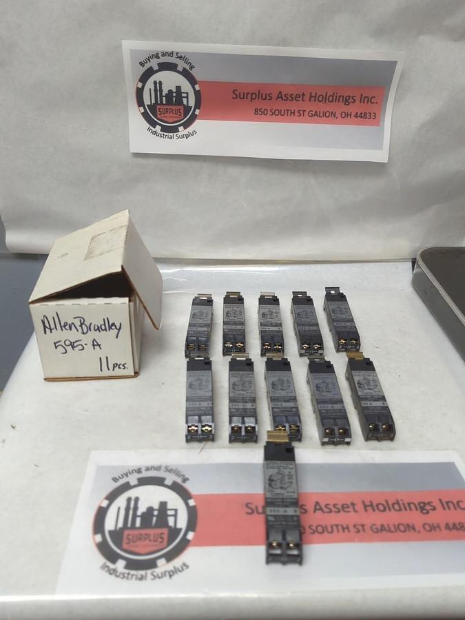 Used ALLEN-BRADLEY,595-A,AUXILIARY CONTACT 600VAC SERIES B SIZE 0-5 LOT OF 11 USED