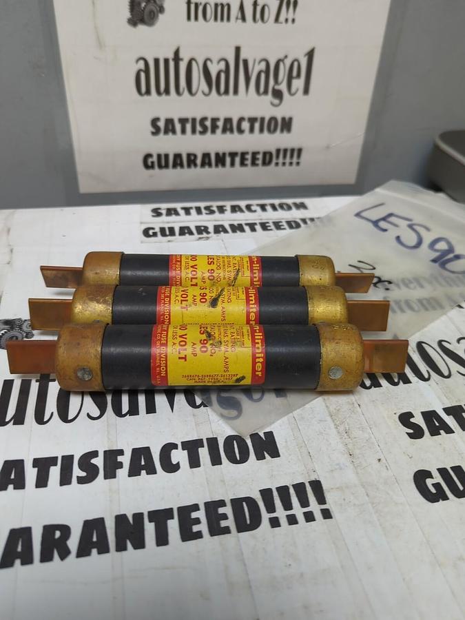 FEDERAL PACIFIC,LES-90,ECON-LIMITER 90 AMP FUSES LOT OF 3 NOS