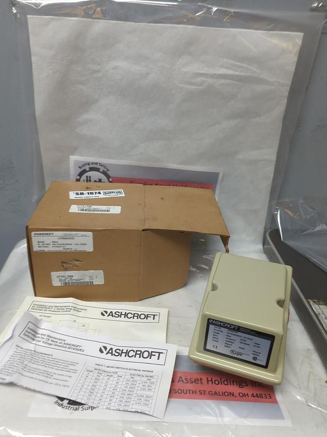 ASHCROFT,LPDN4GGV07,PRESSURE SWITCH 400PSI NOS