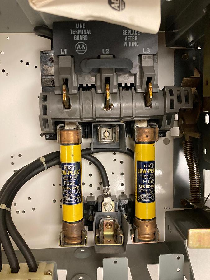 Used Allen-Bradley,2100 2192F,60 Amp 12 INCHFused MCC Disconnect Feeder Bucket