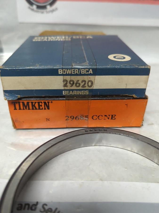TIMKEN/BOWER,29620-29685,ROLLER BEARING CUP & CONE SET 2-3/4 INCH BORE NOS