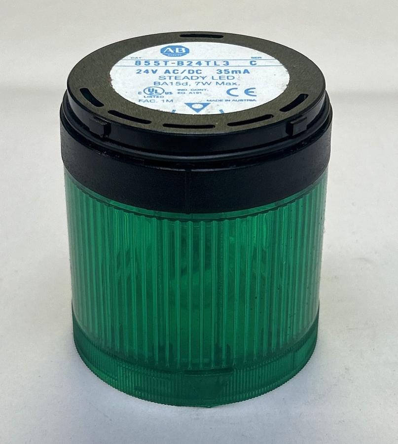 Used ALLEN BRADLEY,855T-B24TL3,GREEN STEADY LED STACK LIGHT