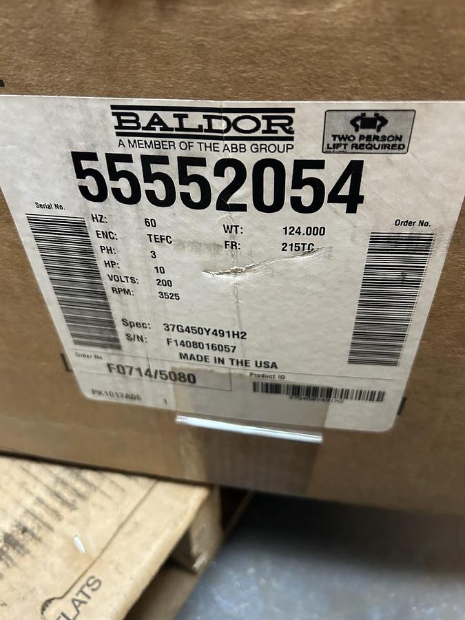 BALDOR,55552054,MOTOR 10HP 200V 3525RPM 3PH 215TC FRAME