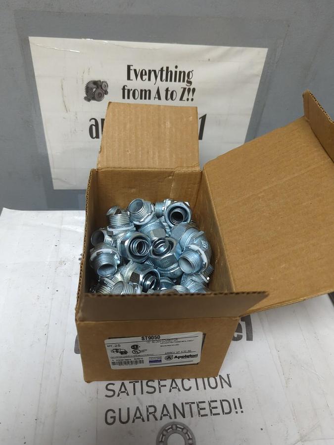 APPLETON,ST9050,1/2 INCH 90 DEG CONDUIT CONNECTORS BOX OF 25 NEW