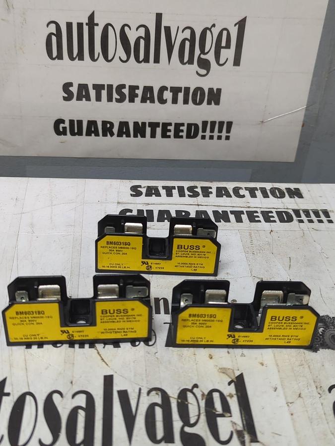 COOPER BUSSMANN,BM6031SQ,1-POLE FUSE HOLDER LOT OF 3 NOS