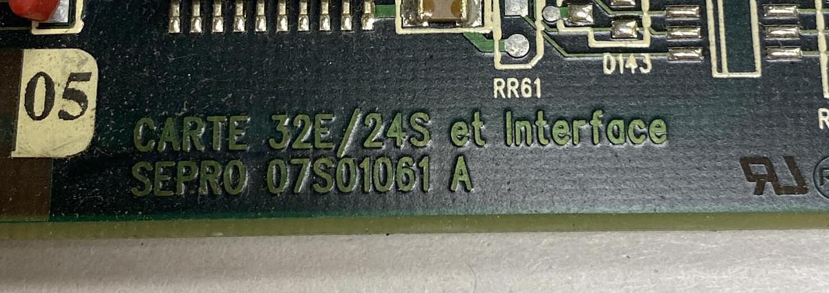 Used SEPRO ROBOTIQUE,07S01061 A CARTE 32E/24S, INTERFACE BOARD