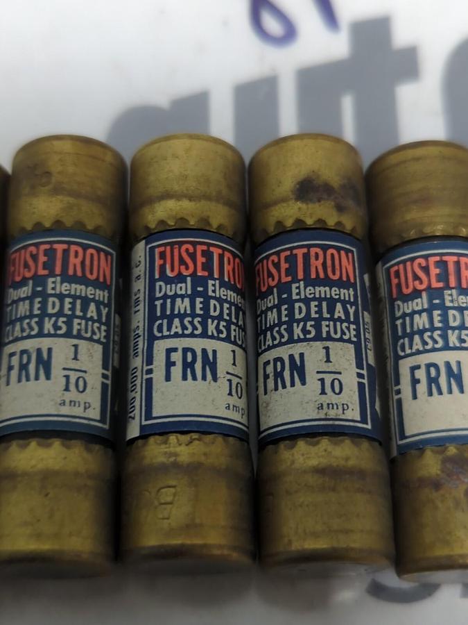 COOPER BUSSMANN,FRN-1/10,FUSETRON 1/10 AMP FUSE LOT OF 8 NOS