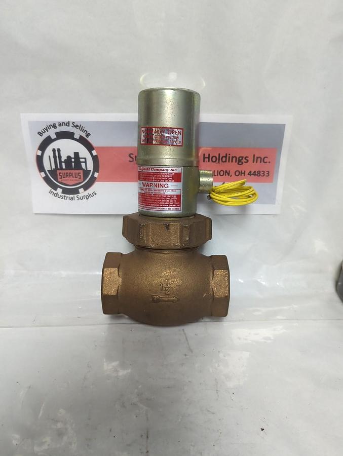 GOULD,QR-3V,AIR & WATER SOLENOID VALVE ASSEMBLY 1-1/2 INCH PORTS 5-150PSI NOS