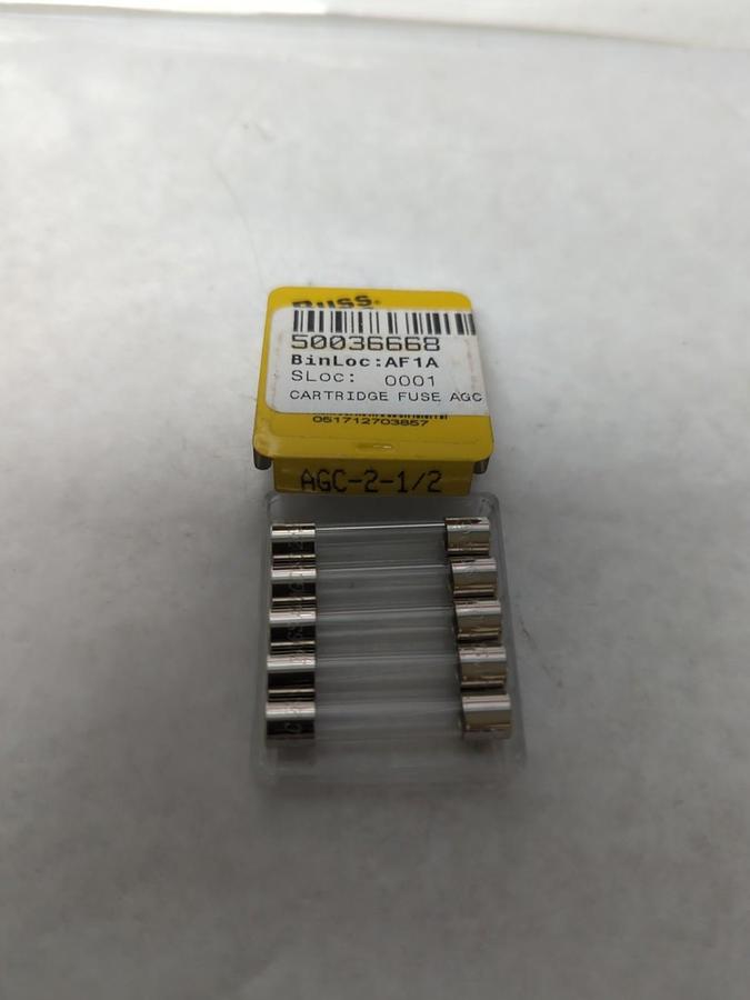 COOPER BUSSMANN,AGC-2-1/2,FAST ACTING 2-1/2 AMP FUSE PACK OF 5 NOS