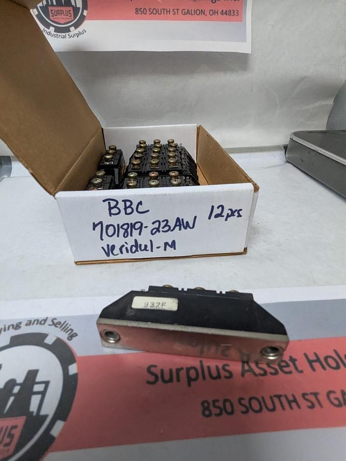 Used BBC,701819-23AW,VERIDUL-M RECTIFIER LOT OF 12 PRE-OWNED