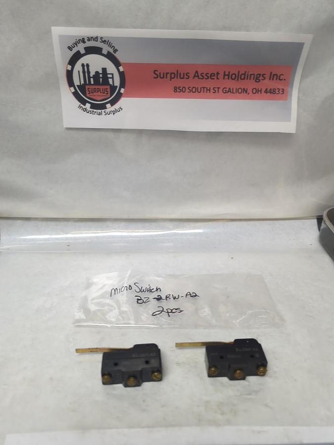 Used MICRO SWITCH,BZ-2RW-A2,MICRO SWITCH 15A 125/250 OR 480 VAC LOT OF 2 PRE-OWNED