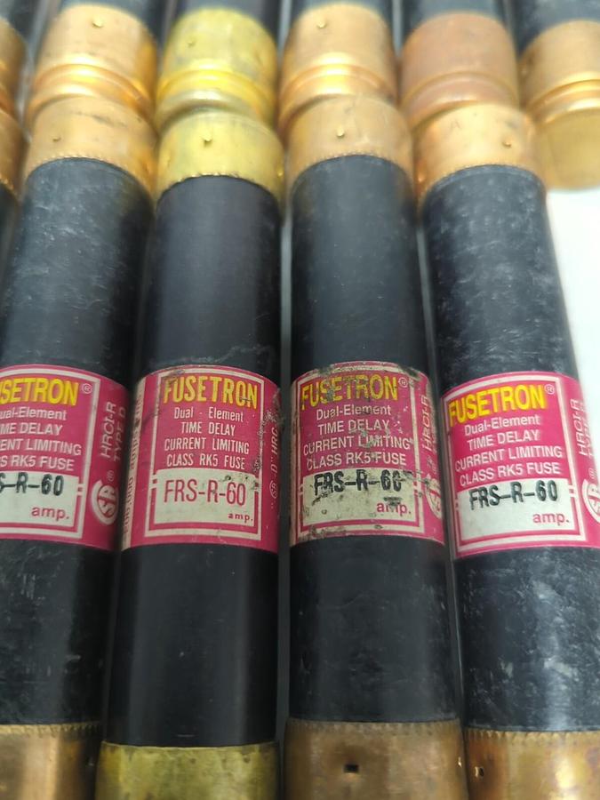 Used COOPER BUSSMANN,FRS-R-60,FUSETRON 60 AMP FUSE LOT OF 11 PRE-OWNED