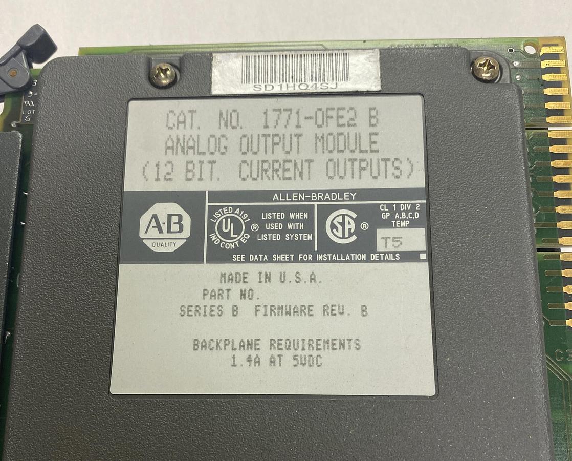 Used ALLEN BRADLEY,1771-OFE2,SER B ANALOG OUTPUT MODULE