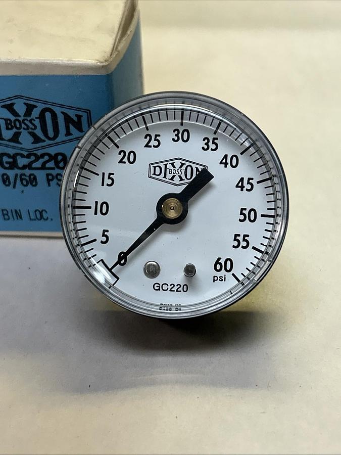 DIXON,GC220,GAUGE 0-60 PSI NOS