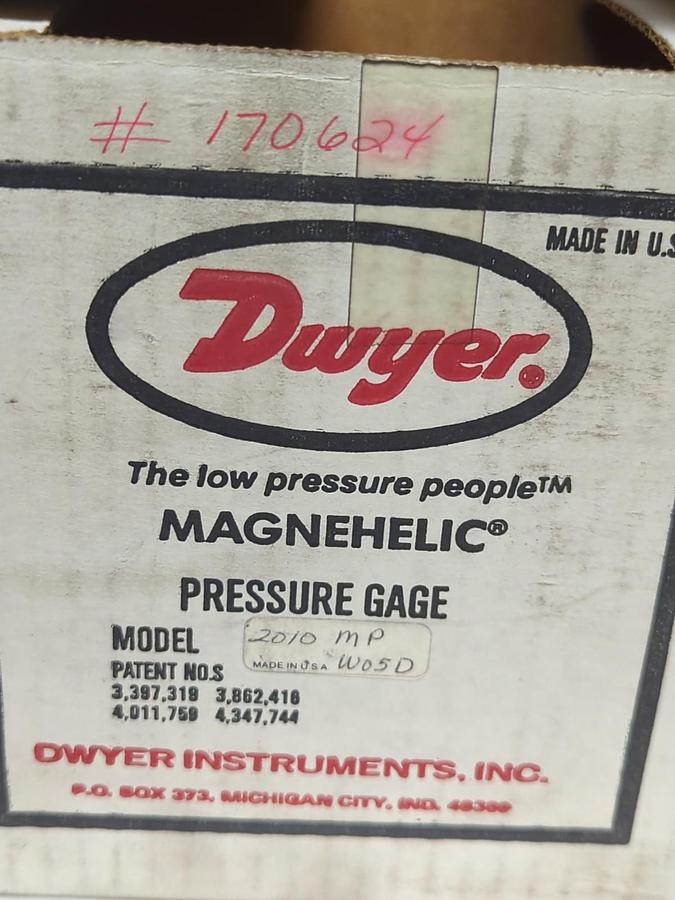 DWYER,2010MP,MODEL 2010 MAGNEHELIC PRESSURE GAUGE 35 PSIG NOS