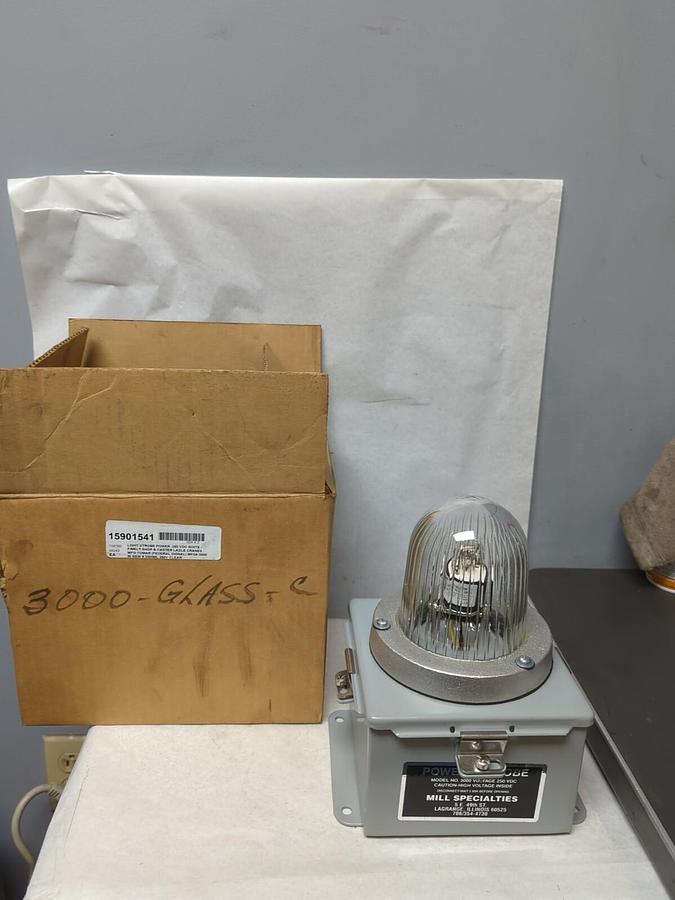 MILL SPECIALTIES/TOMAR,MODEL 3000,POWER STROBE LIGHT 250 VDC NOS