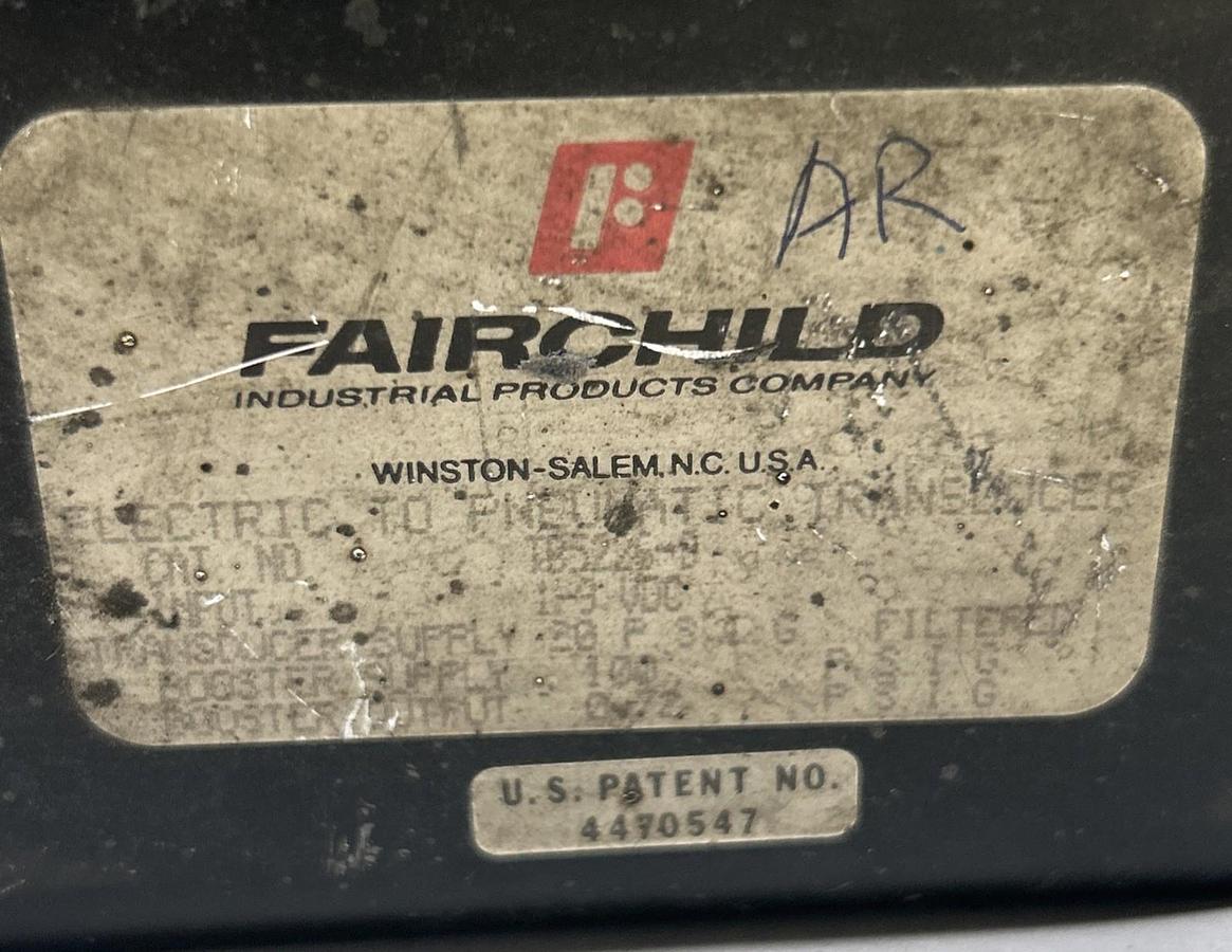 Used FAIRCHILD,TB5226-9,ELECTRIC TO PNEUMATIC TRANSDUCER