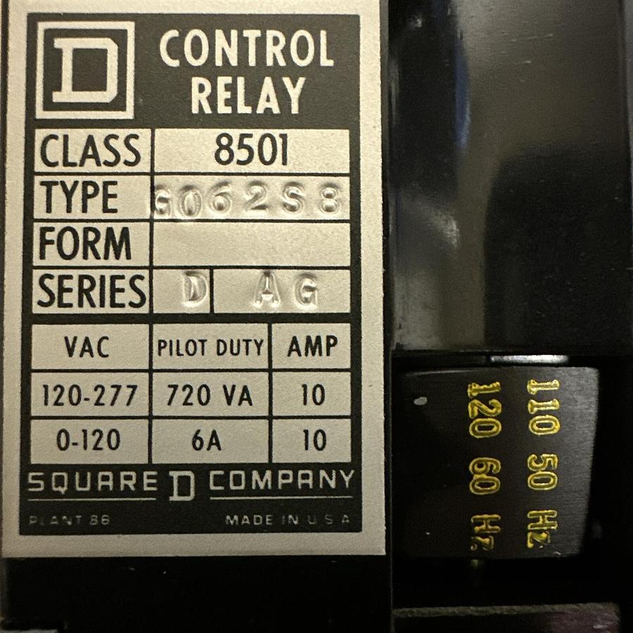 Allen Bradley,8501 G062S8,Control Relay