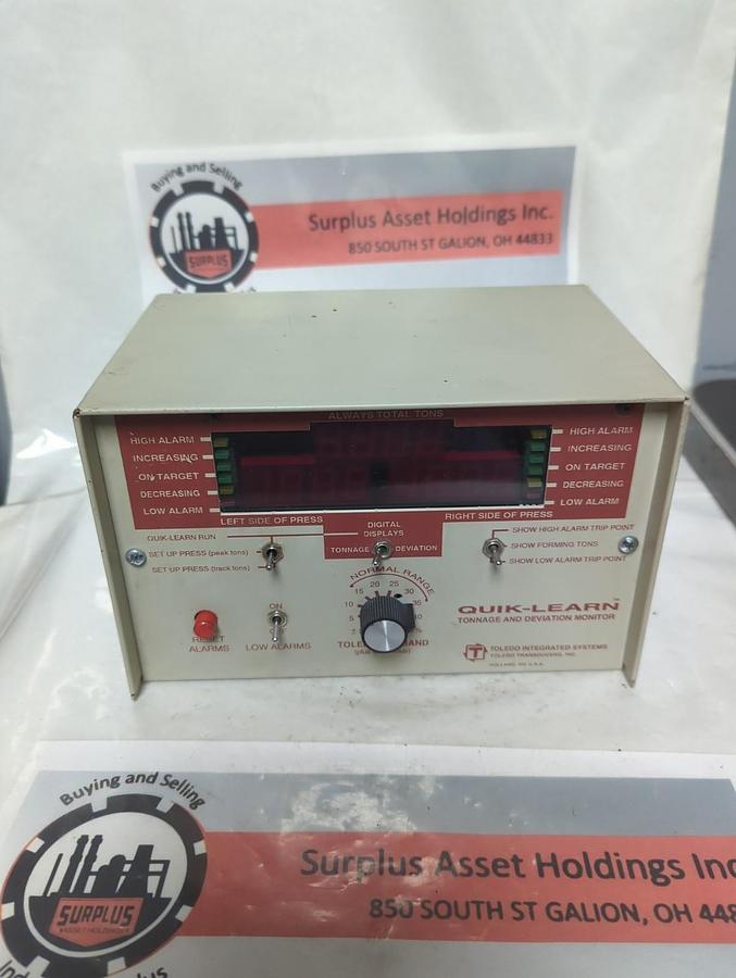 Used TOLEDO INTEGRATED,QUICK-LEARN,TONNAGE AND DEVIATION MONITOR PRE-OWNED
