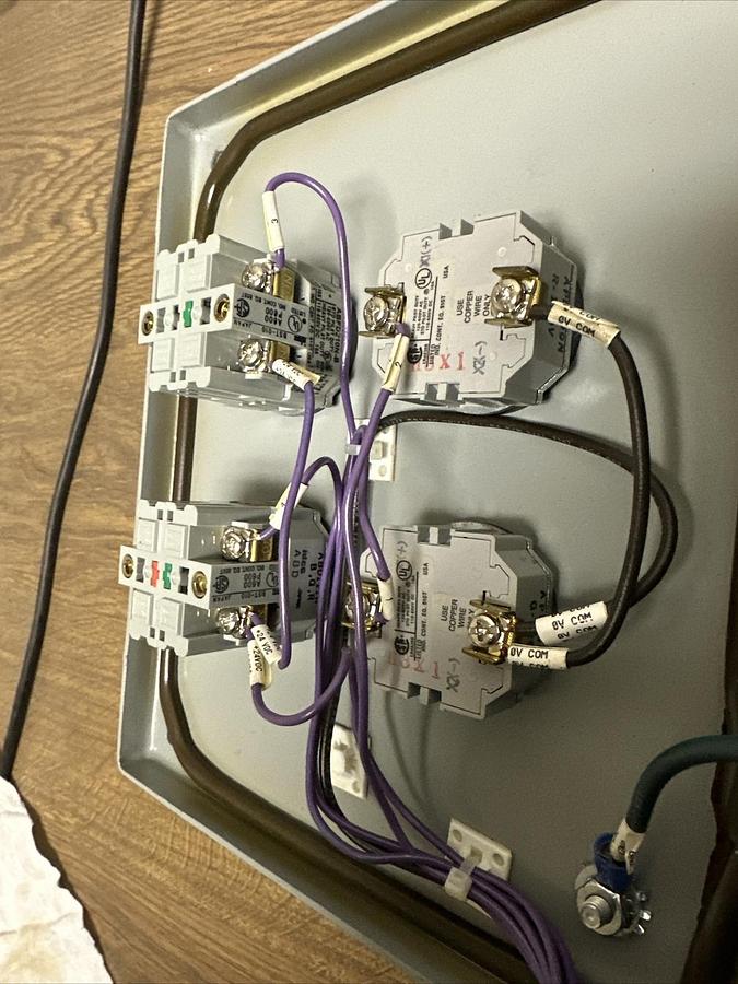 Used SCE,8x8x6,Enclosure W/A-B 1606-XLP Power Supply and IDEC Push Buttons