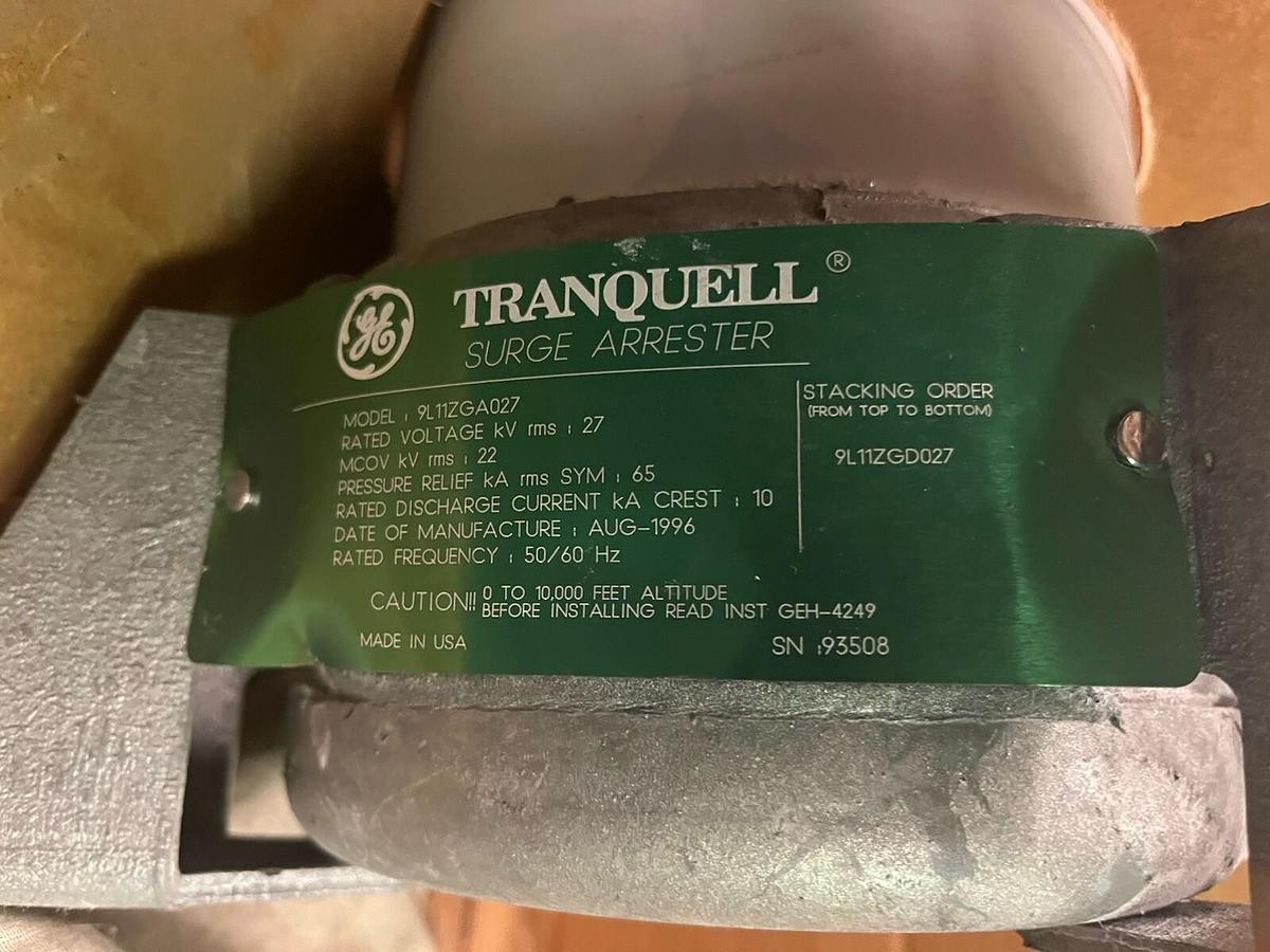 GE,9L11ZGA027,TRANQUELL SURGE ARRESTER