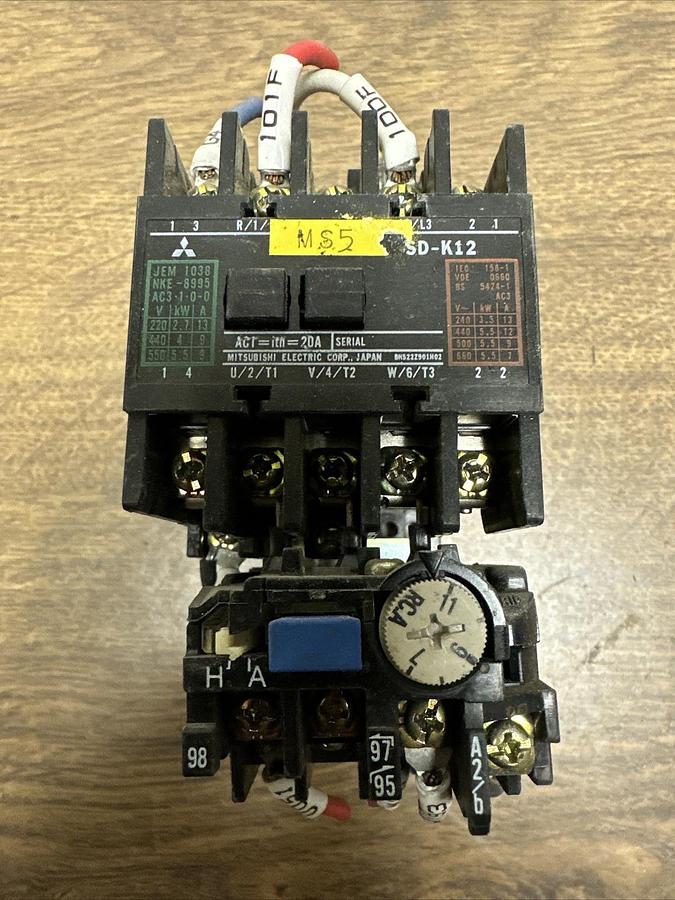 Used Mitsubishi,SD-K12,Contactor With TH-K12AB Overload Relay
