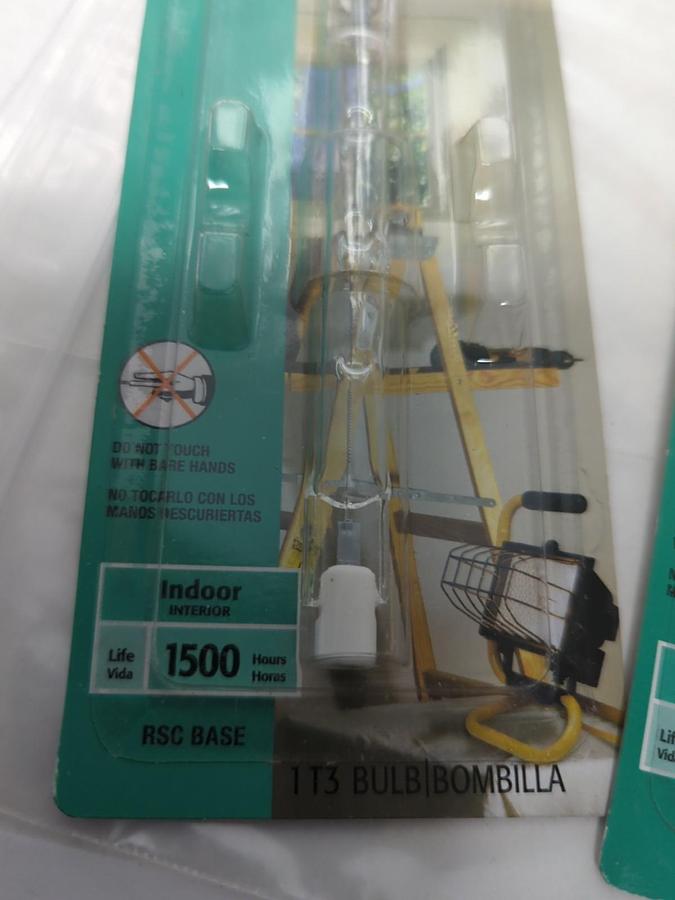 SYLVANIA,X17357,T3 HALOGEN BULB LOT OF 3 NOS