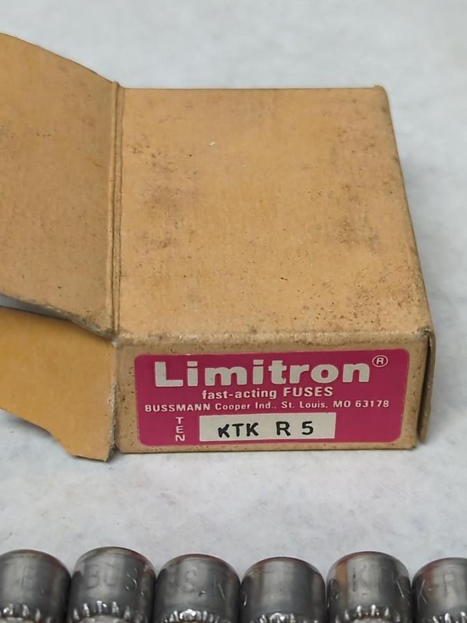 COOPER BUSSMANN,KTK R5,LIMITRON 5 AMP FUSES BOX OF 10 NOS