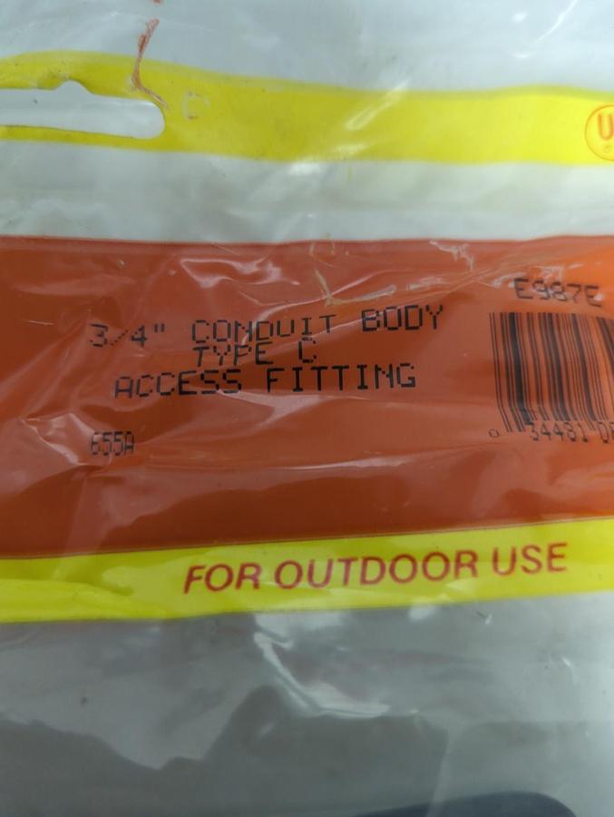 Used CARLON,E987E,CONDUIT BODY 3/4 INCH TYPE C ACCESSORY FITTING NOS
