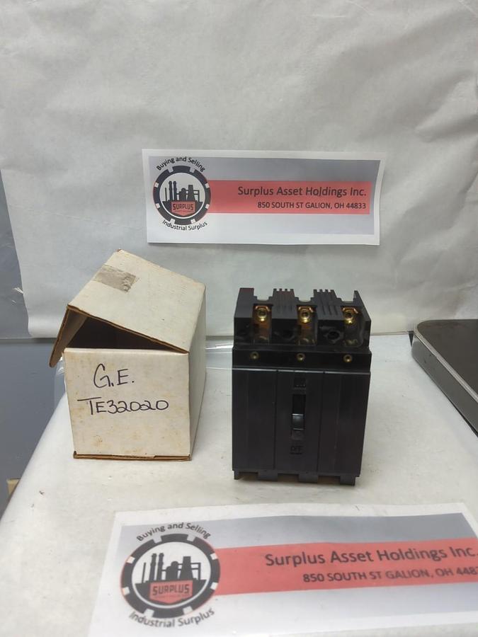 Used GENERAL ELECTRIC,TE32020,CIRCUIT BREAKER 3-POLE 20 AMP PRE-OWNED