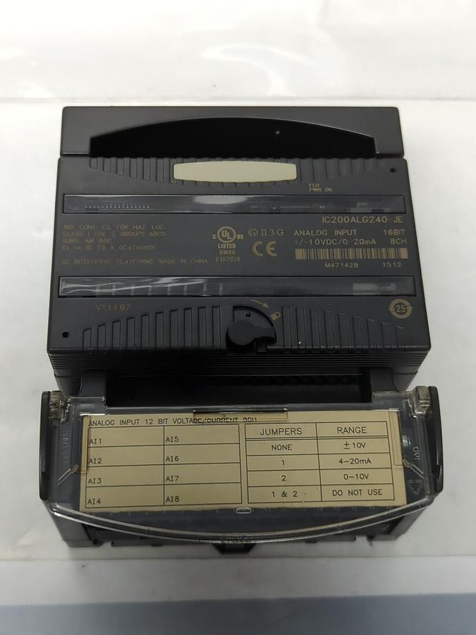 Used GE FANUC,IC200ALG240-JE,ANALOG INPUT MODULE WITH IC200CHS002L I/O CARRIER