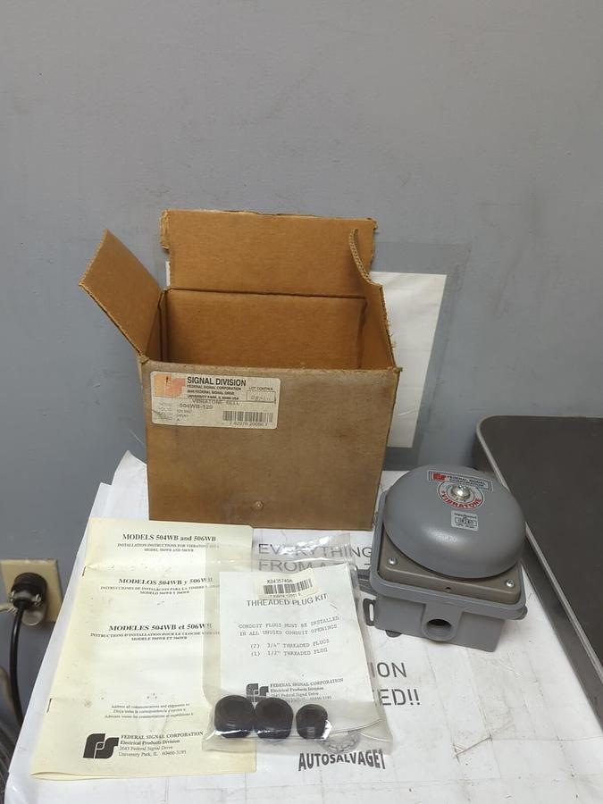 FEDERAL SIGNAL,504WB-120,WEATHER PROOF VIBRATONE BELL SERIES A GRAY