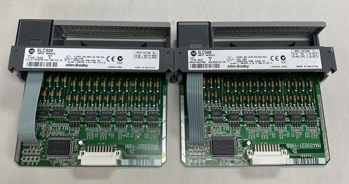 Used Allen-Bradley,1746-IB32,Series D SLC500 Input Module Lot Of 2